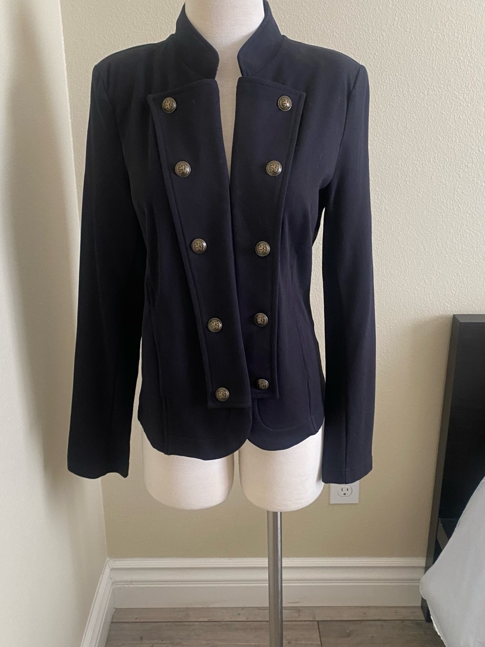 Tommy Hilfiger Navy Double-Breasted Military Jacket